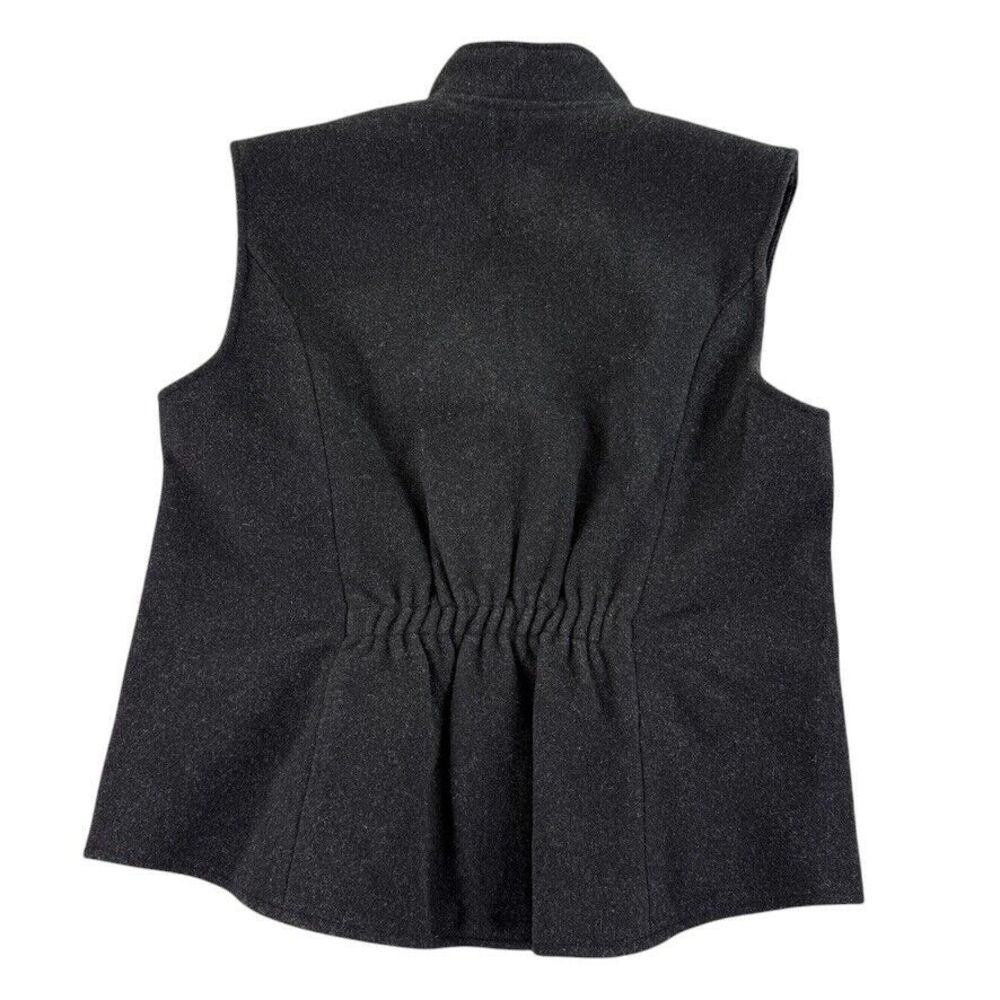 Wyoming Traders Vest Womens XL Black Virgin Wool Zip Up Ranch Wear Cowgirl - Picture 2 of 9
